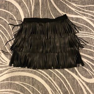 Black tassel mini skirt